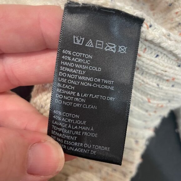 BRAT ANGRY KITTY FACE ON UGLY SWEATER CONTEST SOFT BEIGE KNIT SWEATER LADIES M - Picture 2 of 5